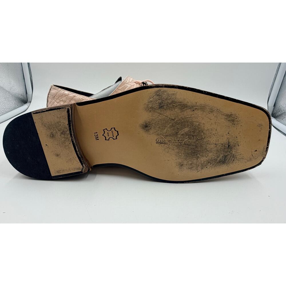 Giorgio Brutini Shoes Mens 13M Beige White Croc Embossed Leather Square Toe - Picture 7 of 8